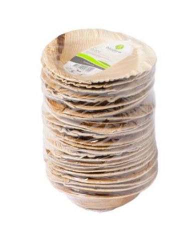 Palmilehest ümmargune taldrik 12 cm