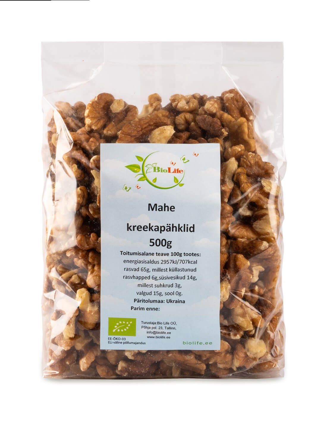 Mahe kreeka pähkel 500g
                         