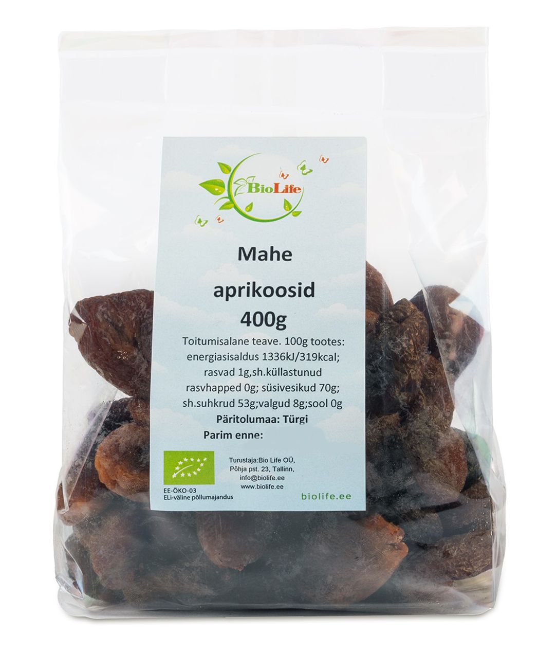 Mahe aprikoos, kivita 400g
                         