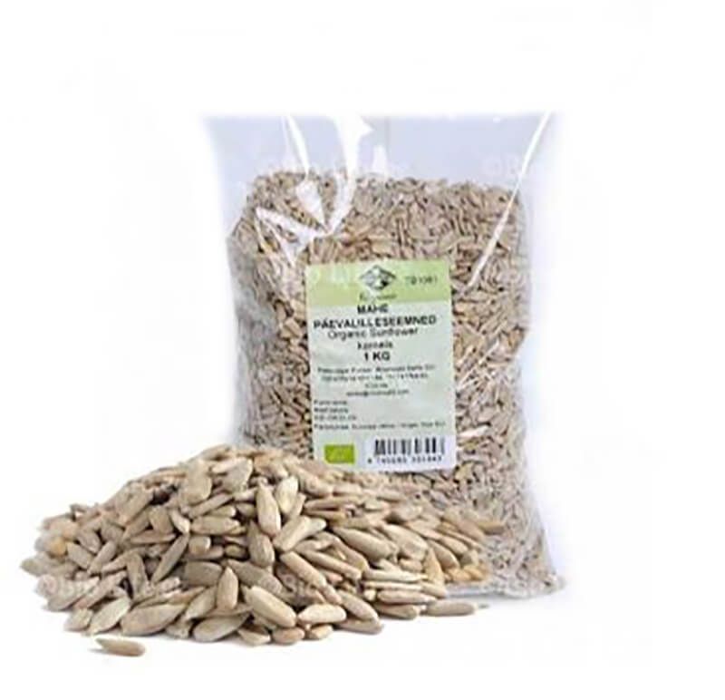 Päevalilleseemned mahe 1 kg – 100% looduslikud ja kooritud, õrnalt pähklise maitsega, ilma lisatud soolata