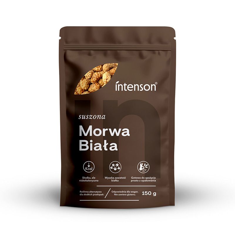 Intenson kuivatatud valge mooruspuu 150 g – looduslik taimne snäkk