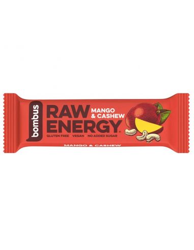 Toorbatoon RAW ENERGY mango ja india pähklitega 50g – looduslik puuviljabatoon ilma lisatud suhkruta | biolife.ee