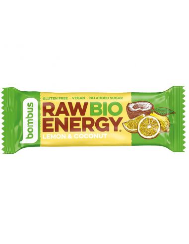 Mahe toorbatoon RAW ENERGY sidruni ja kookosega 50g – looduslik puuviljabatoon ilma lisatud suhkruta | biolife.ee