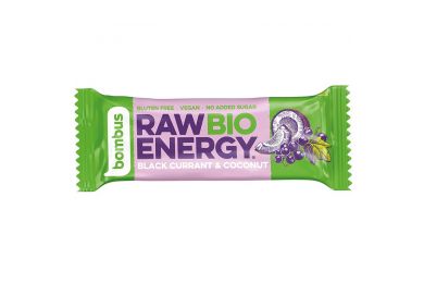 Mahe toorbatoon RAW ENERGY must sõstra ja kookosega 50g – looduslik puuviljabatoon ilma lisatud suhkruta | biolife.ee