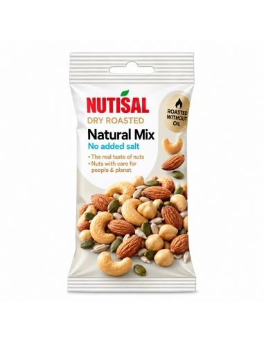 NUTISAL Natural Mix 60 g – soolamata pähkli- ja seemnesegu, pakend