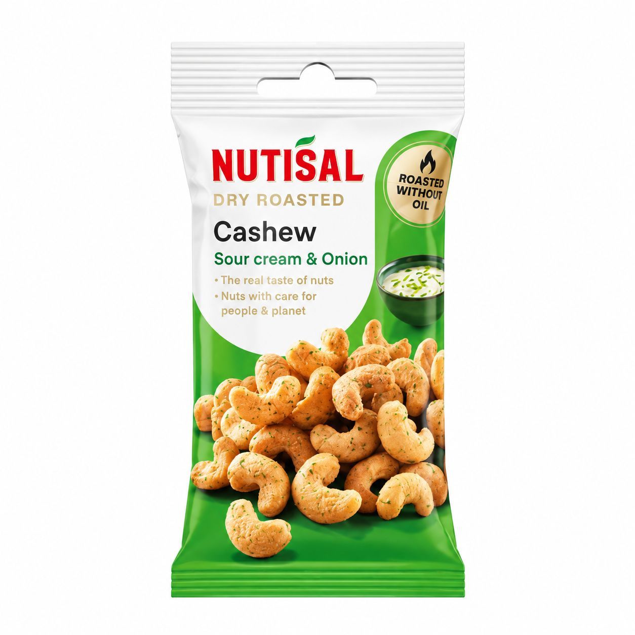 NUTISAL India pähklid hapukoore ja sibula maitsega 60 g pakend