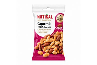 NUTISAL Gourmé Mix sausų skrudintų riešutų mišinys su jūros druska, 60 g pakuotė