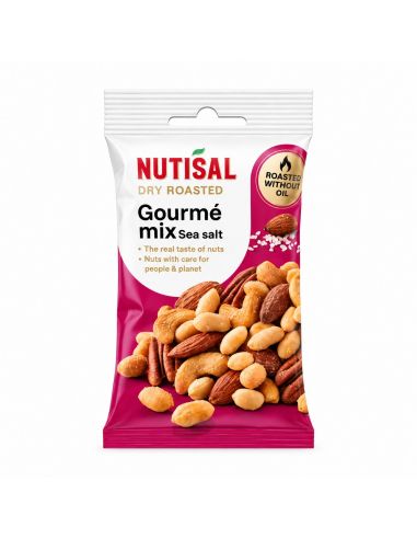 NUTISAL Gourmé Mix meresoolaga kuivröstitud pähklisegu 60 g pakend