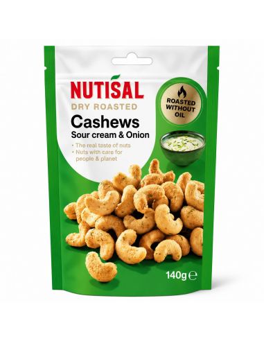 NUTISAL hapukoore- ja sibulamaitselised India pähklid 140 g pakend