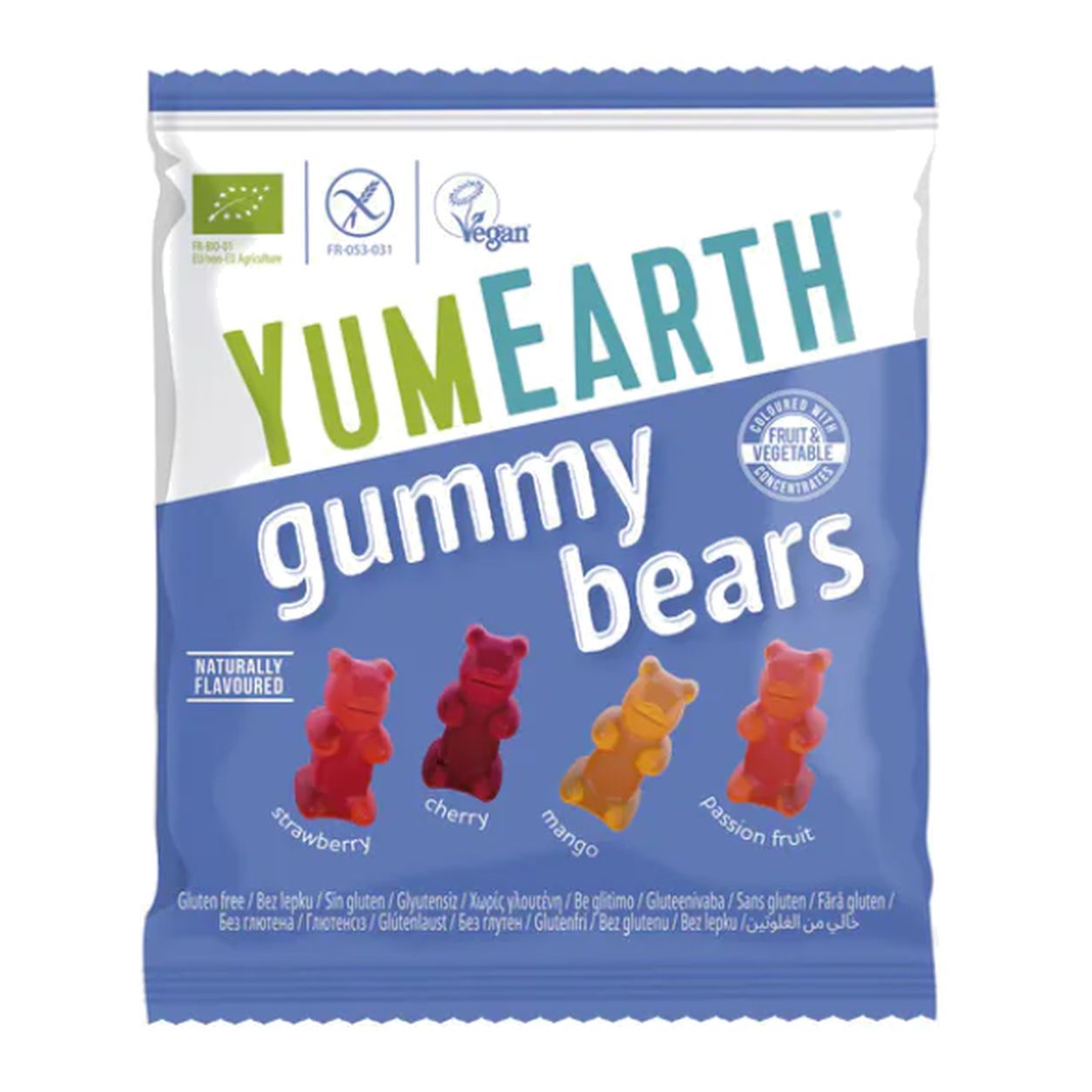 YumEarth mahedad puuviljamaitselised kummikaru­kesed 19,8 g taskupakendis
