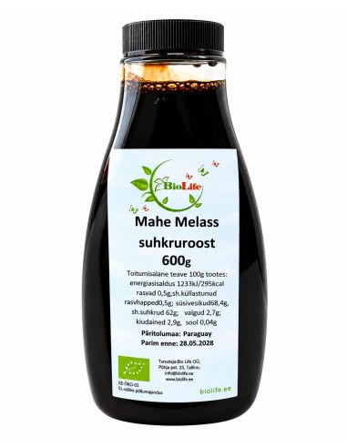 Mahe suhkruroomelass 600 g – Bio Life pakend