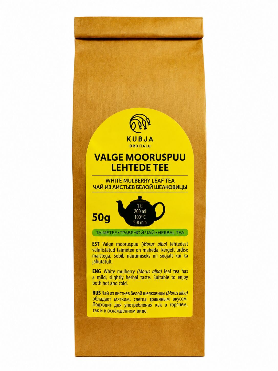Kubja baltojo šilkmedžio lapų arbata 50 g – žolelių arbata