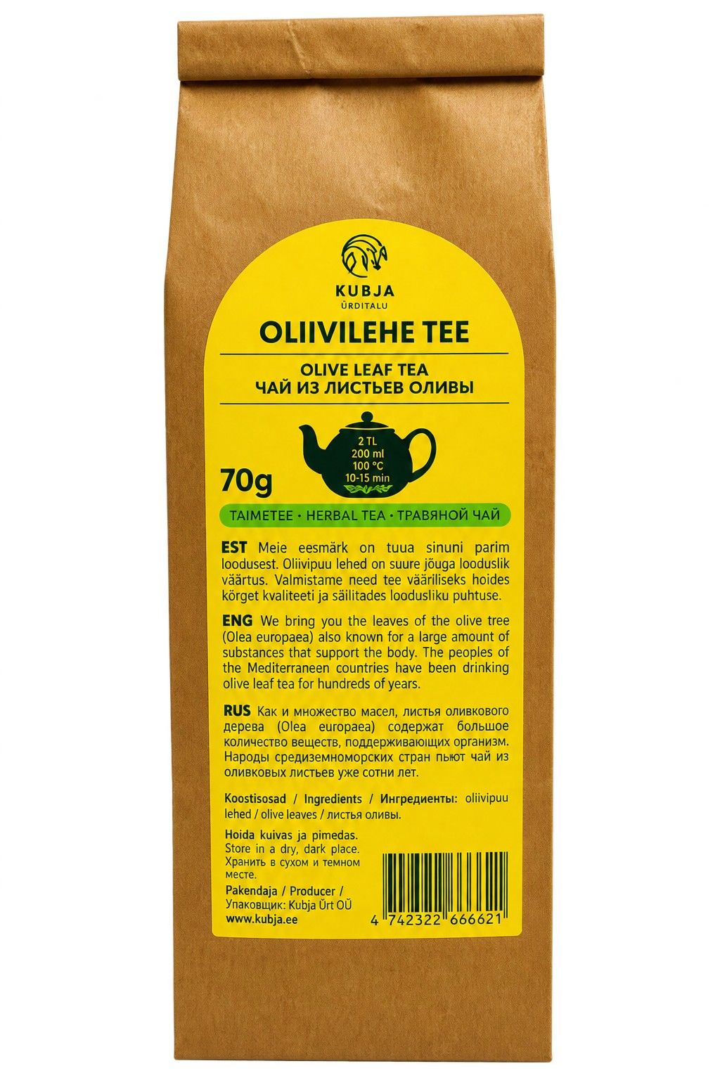 Kubja Ürditalu Oliivilehe tee 70 g