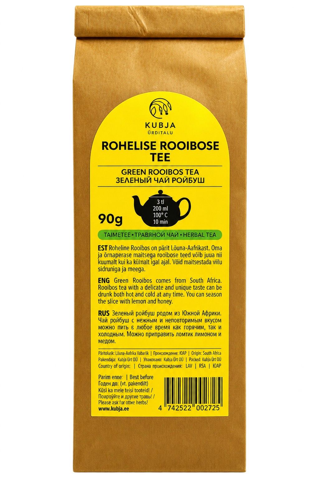 Kubja Ürditalu Rohelise rooibose tee 90 g