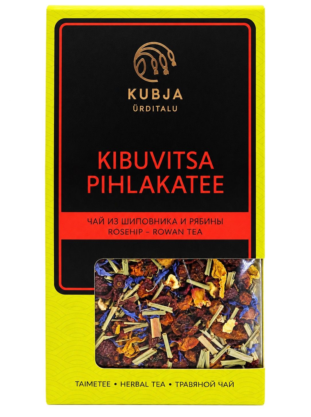 Taimetee Kibuvitsa Pihlakatee 90 g – Kubja Ürditalu kibuvitsa- ja pihlakamarjade tee
