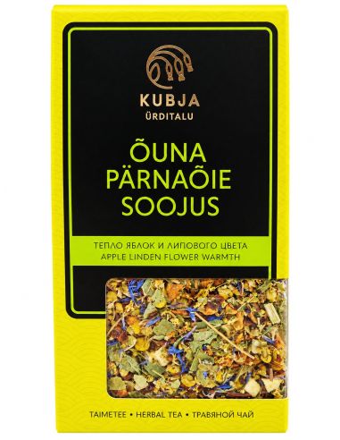 Taimetee Õuna Pärnaõie Soojus 70 g – Kubja Ürditalu õuna ja pärnaõitega ürditee
