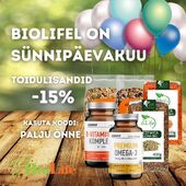 Hea BioLife'i sõber,

Tähistame juulis BioLife'i SÜNNIPÄEVA ja sel puhul ootavad teid igal nädalal uued tooted soodushindadega!

Mahe teraviljad on jätkuvalt -15% ja sel nädalal lisandub ka toidulisanditele sooduskoodiga -15%! 

👉SINU SOODUSKOOD ON: PALJU ÕNNE

Ilusat nädala algust,
Sinu Bio Life